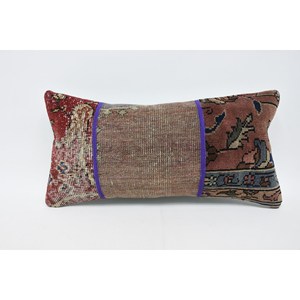 Multicolor Bohemian 12x24 Wool Kantha Pillow Vintage Embroidered Floral Print Woven Decorative Cushion Patchwork <b>18x18</b> Inch - Product Image 1