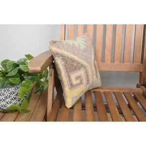 Luxe 18x18 Beige Kilim Patchwork Laine Oreiller 12x12 Pouces Rustique Imprimé Floral Coussin pour Literie Plancher Portable Tissé - Product Image 2