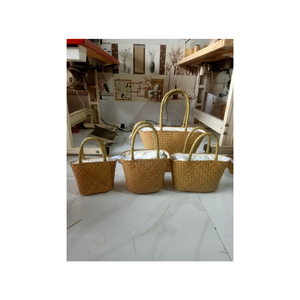 ตะกร้าซักผ้าผักตบชวาพร้อมกระเป๋าถือดีไซน์แบบธรรมชาติระบายอากาศได้อุปกรณ์ในบ้านเปิดปิด - Product Image 1