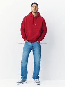 Unisex Oversized Pullover <b>Hoodie</b> with Pocket Heavyweight Fleece <b>Hoodie</b> <b>for</b> Men and <b>Women</b> in <b>Red</b> Color - Product Image 4
