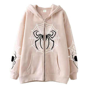 Sudadera con capucha deportiva French Terry con estampado de logotipo personalizado, chaqueta de invierno informal con cremallera, tela bordada de talla XS de peso pesado - Product Image 4