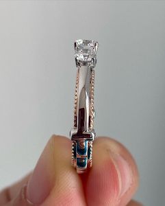 Anillo de Diamantes Cultivados en Laboratorio con Corte Redondo, Estilo Milgrain, Tres Piedras, Oro Blanco de 14k, Regalos de Aniversario, Joyería Fina E/VS - Product Image 2