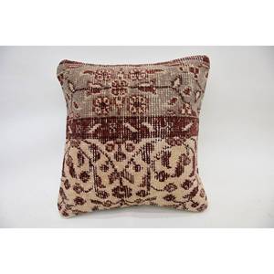 หมอนขนสัตว์สีเบจ14x14นิ้วแบบงานเย็บปะแบบ Kantha ผ้ากำมะหยี่ปักลวดลายวินเทจสำหรับใช้ปูพื้น - Product Image 1