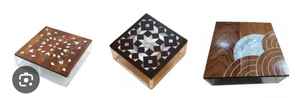 luxury Custom Handmade Acrylic <b>Box</b> with Glossy <b>Wooden</b> <b>Lid</b> and Pearl Inlay Designer Gift <b>Box</b> for Sweets and Party Decor - Product Image 4