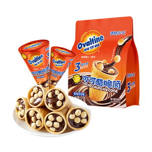 Cono crujiente de cacao, suministro comercial al por mayor, hora del té, chocolate, comer aperitivos, caja a granel, bolsa, galletas dulces y deliciosas malteadas - Product Image 1