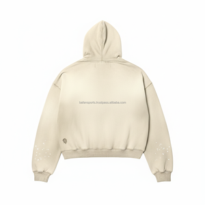 Women's zipper hoodie thick fleece 500 GSM warm winter wear soft <b>brushed</b> cotton custom chenille logo design basics hoodies - Product Image 2