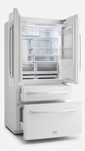 Refrigerador de Puerta Francesa Blanco de Grado Superior, Congelador Inferior de Profundidad Reducida, Electrodoméstico Inteligente para Cocina, Tirador de Aluminio, OEM Personalizado - Product Image 3