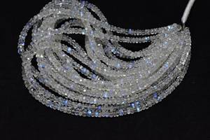 Strands Loose Blue Moonstone Rainbow Roundel Beads Natural White <b>Fire</b> <b>Stone</b> with 3mm and Sizes June Birthstone - Product Image 4