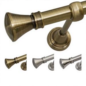 BOJANEK Single Curtain Rod 25 mm Carbon Steel Traditional Different Lengths Different Finials Colors Easy Customization - Product Image 1