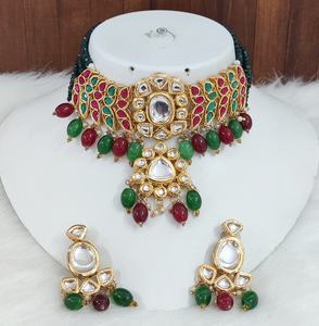 Conjunto de Collar Kundan, Collar Tradicional Indio con Pendientes, Perfecto para Bodas y Celebraciones Festivas - Product Image 2
