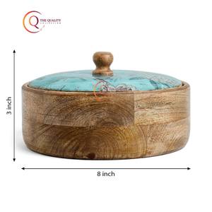 Premium Handcrafted Glass Roti Storage Casserole <b>with</b> Customized Size and Printed <b>Lid</b> Handmade Kitchen Hot Pot Dabba <b>Lid</b> - Product Image 2