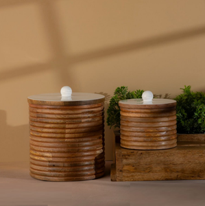 Boîte de rangement en bois naturel faite à la main pour la cuisine, écologique, durable, avec couvercle pour aliments secs, épices et céréales - Product Image 4