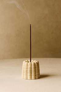 Soporte de incienso de piedra travertino Beige, quemador de piedra Natural sostenible, soporte de aromaterapia, decoración ecológica para el hogar, acento Gif - Product Image 2