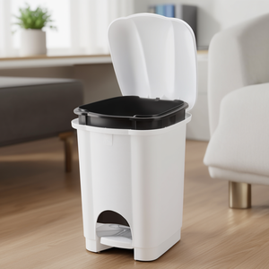 Kitchen <b>bin</b> (6Lt) pedal lid CAROLINA White 8101536112 - Product Image 3