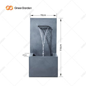 Fontaine à rideau d'eau rectangulaire noire en aluminium thermolaqué, résistante aux intempéries, pour jardin, vente directe usine 2026 - Product Image 4