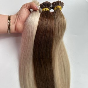 KERATIN K U I V Pointe PLATE PREMIUM Remy Machine Double Trame Euro Standard Qualité Brun/Blonde Super Double Dessiné Vietnamien Humain - Product Image 1