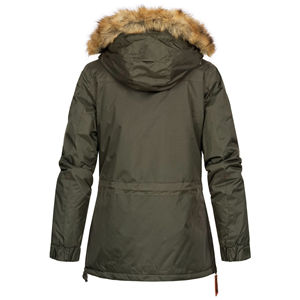 Parka standard pour femme avec capuche réglable, coupe classique, imperméable, coupe-vent, respirante, en nylon écologique, personnalisable - Product Image 3