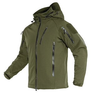 Chaqueta Softshell de invierno para hombre de alta calidad con rompevientos impermeable lona con capucha cuello bolsillo decoración OEM Logo ropa de trabajo - Product Image 5