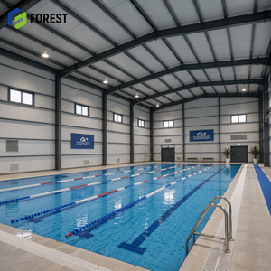 Pavillon modulaire à portée libre en acier galvanisé à climatisation contrôlée pour piscine et sports aquatiques - Product Image 1