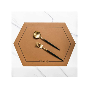 Style <b>Round</b> Leather Dining Mat Solid Color Waterproof <b>Placemats</b> Kitchen Accessories and Customized Size at Best Price - Product Image 1