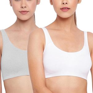 Soutien-gorge de sport sur mesure 95% coton 5% Spandex blanc gris couleur dames meilleur prix d'usine Bangladesh - Product Image 5