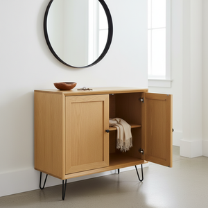 Mueble de Salón con 2 Puertas, Color Dorado Nugget, Diseño Moderno, Muebles para el Hogar Duraderos y Ecológicos - Product Image 3