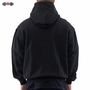 Baggy 100% coton polaire hiver pull à capuche Streetwear poids lourd surdimensionné goutte épaule broderie Logo personnalisé 300gsm - Product Image 4