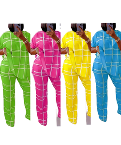 Conjunto de Dos Piezas de Estilo Africano para Mujer, Talla Grande, Color Caramelo de Dibujos Animados, Informal, de Satén, para Otoño, Top Moderno y Pantalón - Product Image 5