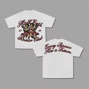 Primera calidad 100% algodón 300 gramos de gran tamaño de secado rápido para hombre Camiseta transpirable Cool impreso gráfico alta venta - Product Image 1