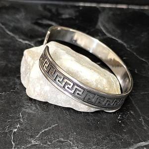 Unisex 925 Sterling <b>Silver</b> Embroidered <b>Cuff</b> <b>Bracelet</b> Adjustable Medium Thickness Patterned <b>Bracelet</b> Handmade Anni for Men Women - Product Image 3