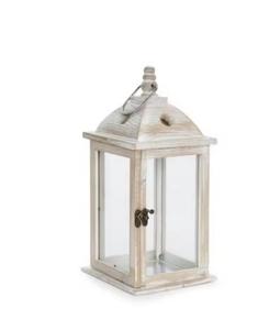 Diseño de templo Estilo francés Linterna Madera y Metal galvanizado 14X14X27 Pulgadas decoración de iluminación Decoración para el hogar - Product Image 1