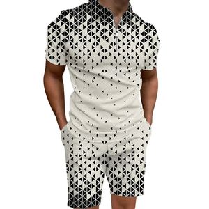New Arrival Mens Summer Four Season Shorts Set Zip Collar <b>Shirts</b> <b>Half</b> <b>Sleeve</b> With Shorts Pant Factory Made Wholesale Supply - Product Image 1