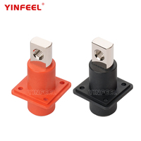 Bornes électriques à sertir orange et noires 200A, pôles positif et négatif, plaquées nickel, connecteur pour chargeur portable et batterie externe