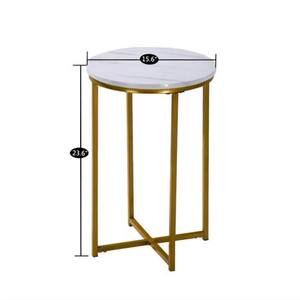 Ensemble de 2 tables basses gigognes modernes et minimalistes en fer doré et noir, réglables et personnalisables, pour la maison - Product Image 4