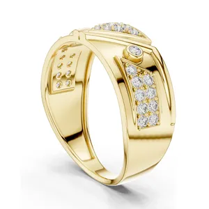 Bague en diamant pour femme, clarté VVS-VS EF, or 18 carats, 14 carats, 10 carats et argent 925, options or rose, or jaune, or blanc et moissanite - Product Image 4