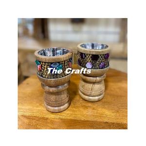 Set Of Two Different Size Mabkhars In Wooden And Mop Work Bakhoor <b>Burner</b> Mubkhar At Reasonable Prices - Product Image 2