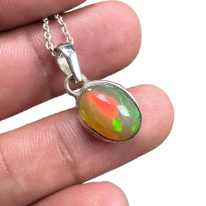 Classique Pendentif Bijoux Pour Femmes Argent Boho Style Bijoux 925 En Argent Sterling Opale Gemme À La Main Pendentif Cadeau Pour Femme - Product Image 1