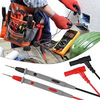 Sondas de prueba digitales de cobre y PVC de 1000V 20A con punta de aguja universal y blindaje combinado para multímetro, aptas para alta temperatura