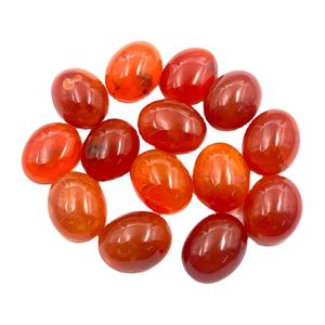 Natural Carnelian Oval Shape <b>Loose</b> <b>Gemstone</b> Lot One Side Flat Cabochon Orange for Making Jewelry - Product Image 1