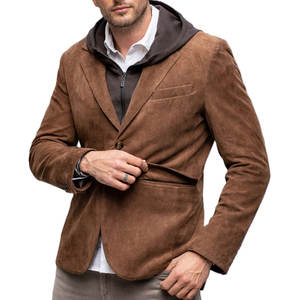 Manteau en daim pour homme avec tissu en laine, écologique et respirant, coupe confortable pour le streetwear urbain et les voyages - Product Image 1