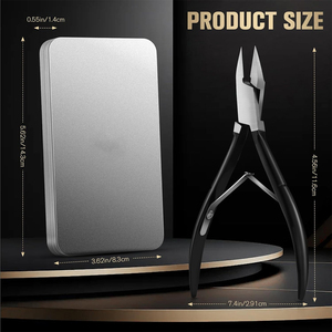 Ensemble de coupe-ongles à poignée enduite demi-noire Lames tranchantes Pointe pointue Ensemble de coupe-ongles à usage domestique et de salon - Product Image 6