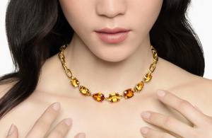 Collier en or jaune 18 carats pour femmes chaîne Marbella améthyste jaune grenat rhodolite cadeau de mariage mode alliage principalement fabriqué - Product Image 5