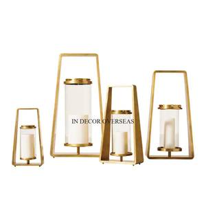 Juego de 3 linternas de portavelas, suministros decorativos de boda, metal de alta calidad, chapado en oro y vidrio transparente de excelente calidad - Product Image 6
