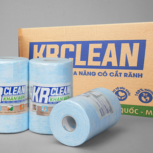 Krclean-Toallitas de cocina de 1 capa, 200 hojas, azules, 20x20cm, rollo de papel absorbente para limpiar superficies de cocina - Product Image 4