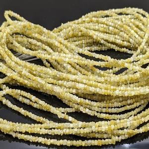 Cuentas de diamantes amarillos LUSTRE de 15 pulgadas de largo, Rondelle personalizado, joyería de diamantes naturales sin cortar, certificado por terceros, perfecto - Product Image 1