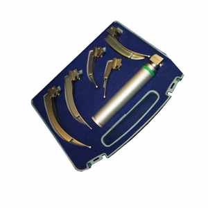 Premium Manual Fiber <b>Optic</b> Laryngoscope Set with LED Handle and Stainless Steel Blades for General Surgery Use - Product Image 2