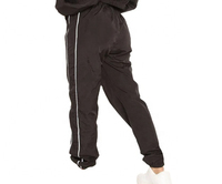 Ensemble deux pièces décontracté pour femme, coupe-vent en maille unie, survêtement respirant en polaire à col roulé, longueur intégrale, Spandex/Coton