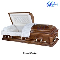 Cercueil funéraire pour adulte en bois de peuplier massif de style américain, durable, directement de l'usine, design personnalisable