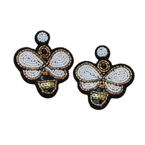 Ivory Buzz Fashion Drop Earrings with Beaded Detail Elegant and Stylish - Product Image 4
