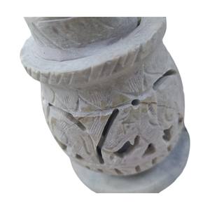 Brûleur d'encens et porte-bâton de sculpture en stéatite de produit incurvé naturel de meilleure qualité avec article de cadeau religieux en forme de tour - Product Image 2